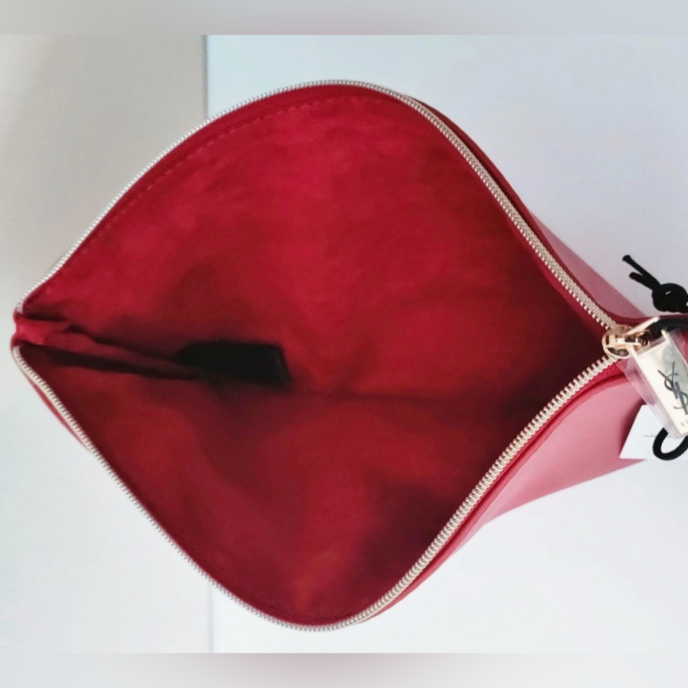 YSL Beauty Red Makeup Cosmetics Bag, Travel Flat Pouch, Clutch, Purse, Brand NEW - Picture 9 of 10
